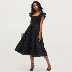 Hill House Ellie Nap Dress Classic Black Poplin Cotton SZ M